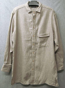 ヨウジヤマモト プールオム：麻 ウール 混紡 シャツ 2 （ 長袖シャツ Yohji Yamamoto pour HOMME LINEN WOOL Shirt 2