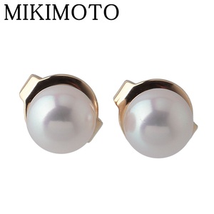 ミキモト パール ピアス アコヤパール5.5mm K18YG 新品仕上げ済 MIKIMOTO【18882】