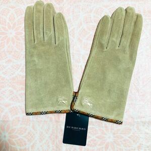 新品/BURBERRY/手袋/革/正規品/未使用/即　　/匿名発送/バーバリー/ノバチェック/タグ付/21cm/豚革/レディース/婦人用/革手袋/ホースマーク