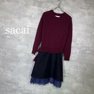 『sacai』サカイ (1)ドッキングニットワンピース