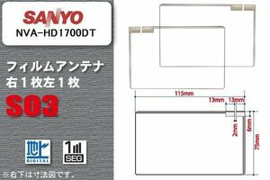 地デジ サンヨー SANYO 用 スクエア型 フィルムアンテナ NVA-HD1700DT 対応 ワンセグ フルセグ 高感度 汎用 ナビ 車載用