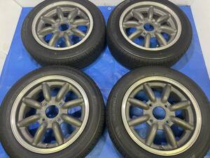 ■レア当時物WATANABEワタナベRS8RS-8_14x5.5J+40_114.3/4_165/60R14カプチーノAZ-1キャラセルボアルトワークスキャリィトラック旧軽自動車