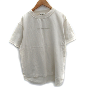 アールエヌエーエヌ RNA-N Tシャツ カットソー 五分袖 ラウンドネック 刺繍 M ライトグレージュ /SM17 レディース