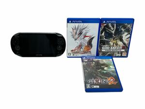 ジャンク扱い動作未確認 SONY ソニー PLAYSTATION VITA プレイステーション ヴィータ PCH-1100 ソフト3点おまけ