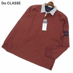 【新品 未使用】 Do CLASSE ドゥクラッセ 通年 長袖 切替 袖ライン ポロシャツ Sz.XL　メンズ 大きいサイズ　C4T03837_4#C