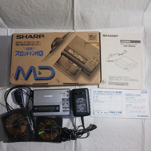 SHARP MDポータブルレコーダー MD-MS200-S 動作品 ワンオーナー品 シャープ