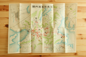 戦前　お伊勢詣りの栞 近畿遊覧案内図　参宮急行電鉄 昭和5年 近畿観光会 戦前 名勝 名所 温泉 駅 停車場 鉄道 旅行 パンフ 神社 古地図