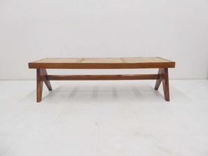 ■Pierre Jeanneret ピエール ジャンヌレ■ビンテージ オリジナル CANED BENCH ケーンベンチ チーク材 1950 ベンチチェア