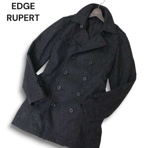 EDGE RUPERT ルパート 秋冬 メルトン ウール★ ベルト付き トレンチ コート Sz.4　メンズ グレー 日本製　C4T10352_B#N