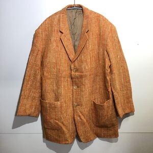 30-99 Yohji Yamamoto POUR HOMME ツイードジャケット オレンジ Mサイズ ウールシルク ヴィンテージ 90s ヨウジヤマモト