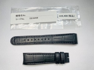 DE44AW SEIKO グランドセイコー 19mm 純正革ベルト クロコダイル ブラック SBGR015/9S55-0030用 ネコポス送料無料