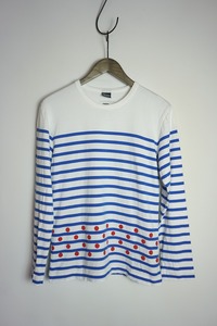 美品 正規 18AW COMME des GARCONS コムデギャルソン × JEAN PAUL GAULTIER ジャンポール ゴルチエ HOLIDAYS ボーダー 長袖 Tシャツ805O▲