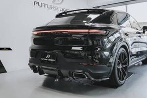 【FUTURE DESIGN 正規品】PORSCHE ポルシェ Cayenne カイエン Coupe 9Y0 E3 リア ディフューザー 本物DryCarbon ドライカーボン カスタム