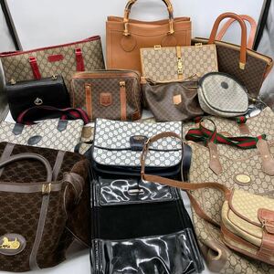 1円 まとめ GUCCI グッチ CELINE セリーヌ ジャンク 鞄 大量 まとめ ノーブランド含む ハンドバッグ ショルダーバッグ トートバッグ 