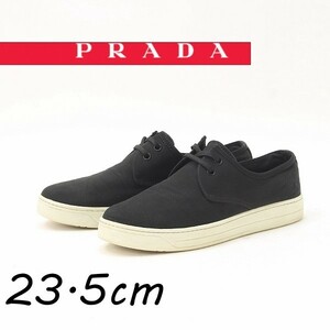 ◆PRADA SPORT プラダスポーツ キャンバス スニーカー シューズ 黒 ブラック 37