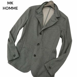 MK HOMME ミッシェルクラン オム 通年 襟ワイヤー★ モクツイル コンバーチブル ジャケット Sz.48　メンズ グレー　C4T02639_3#O