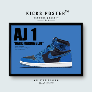 AJ1 エアジョーダン1 ハイ ダークマリーナブルー Dark Marina Blue キックスポスター 送料無料 AJ1-115