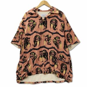 ウィアード WEIRDO 2023SS 日本製 VOODOO HEAD - S/S BEACH SHIRTS シュランケンヘッド ビーチシャツ XL ピンク