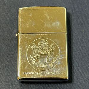 《1056》 ★1円スタート★ 火花確認済み ZIPPO ジッポー 2002年製 UNITED STATES OF AMERICA デザイン 喫煙具 喫煙グッズ シルバー カラー