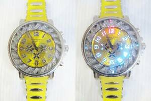 WT259)七色に光る腕時計（ぶりんぶりん）黄色×シルバーNY購入