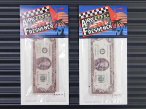 送料\120【Money・旧100ドル札柄】※《エアーフレッシュナー2枚・Black ice／ブラックアイス》　AIR FRESHENER　アメリカン