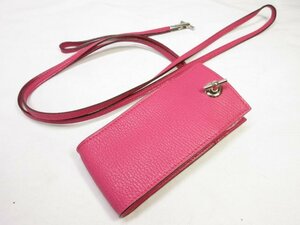 未使用 【HERMES エルメス】□K刻 ヴェスパ マルチポーチ シガレットケース ストラップ付 (レディース) フューシャピンク■7LE3704■