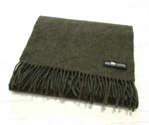 〔美品 送料込み！〕 SELECTED MATERIALS CASHMERE カシミヤ 100％ カーキ マフラー ( カシミア 暖かい 巻き物 アクセ 男女兼用 プレゼント