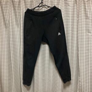 ★1円スタート★【中古】アディダス adidas メンズ ダブルニット 3ストライプス パンツ ブラック