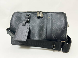 ルイヴィトン LOUIS VUITTON モノグラム エクリプス リバース シティ・キーポル ショルダーバッグ ブラック グレー メンズ M45936 美品