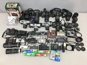 フィルムカメラ関連まとめセット 現状品 レンズ ボディ ストロボ YASHICA CANON KONICA OLYMPUS MINOLTA Nikon他 ジャンク 2412LS120