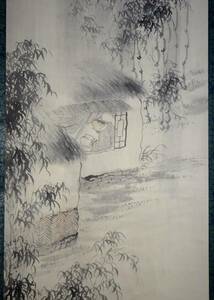 【掛け軸】　小杉放庵　「竹雨」　真作　真筆保証　五百城文哉に学ぶ　文展連続受賞　シャヴァンヌに私淑　春陽会を創立