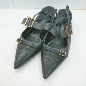 ◇ CHARLES & KEITH チャールズ＆キース ストラップ ポインテッドトゥ サンダル サイズ38 ブラック レディース E