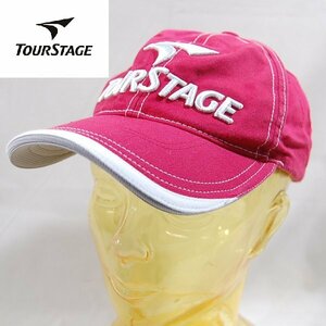 ツアーステージTOURSTAGE■ゴルフキャップ 帽子 コットン ロゴ刺しゅう /ブリヂストン中古■ ※NK4328359