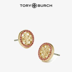 新品　TB010-04 Tory Burch トリーバーチ　定番　キラ　ロゴピアス　スタッズピアス　　ゴールドx赤