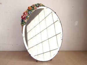 barbora mirror オーバル型　鏡　ミラー　イギリス　バーボラ　バルボラ　レトロ　アンティーク　H44