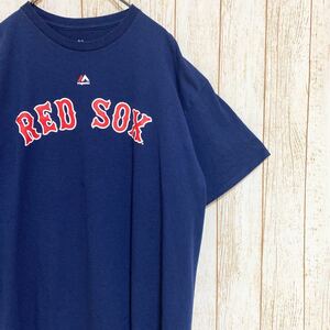 Majestic マジェスティック MLB Boston RedSox ボストン・レッドソックス ホルト プリント Tシャツ XL メジャーリーグ USA古着