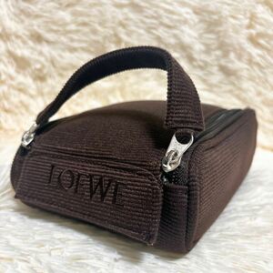 1円～ 【新品未使用】 LOEWE ロエベ セカンドバッグ クラッチバッグ ポーチ ロゴ キャンバス マグネット式 黒 ブラウン メンズ　ビジネス