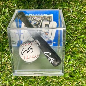 非売品 ロサンゼルス ドジャース 大谷翔平　50/50達成記念 サインプリントボール サインプリントバット ディスプレイフィギュア