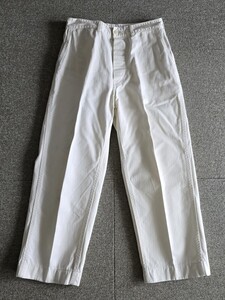 アットラスト ヘリンボン ワークパンツ32 ブッチャープロダクツ 長ズボン WHT トラウザー TIMEWORN ATLAST&CO BUTCHER PRODUCTS ライダース