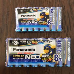 【新品／未使用】単3形8本 単4形8本 計16本 パナソニック Panasonic エボルタネオ EVOLTA NEO