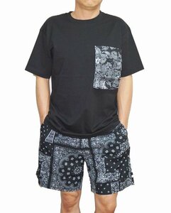 メンズ Tシャツ ショートパンツ セットアップ　黒 クラフトスタンダード ブティック 夏物 ハーフパンツ 半袖 ショーツ 短パン サイズM