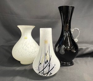 MIK1119 ガラス花瓶◆花器◆IWATA GLASS◆3点まとめて【1円スタート！！】