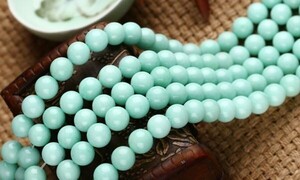 [EasternStar] 海外発送 アマゾナイト 天河石 希望の石 ホープストーン Amazonite 玉サイズ14mm 1連売り 長さ約40cm