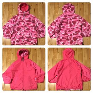 ★リバーシブル★ Pink camo パーカー ジャケット レディース TALLサイズ a bathing ape BAPE zip hoodie jacket エイプ ベイプ NIGO i6775