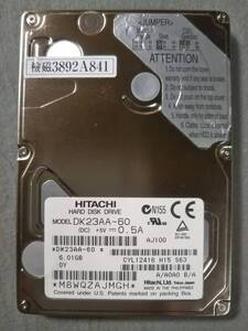 6.0GB HITACHI DK23AA-60 2.5インチ 9.5mm IDE ①