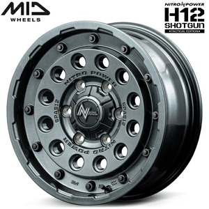 MID NITRO POWER H12 SHOTGUN Tactical Edition 4本Set ガンメタルシルバー 6.5-16 6/139.7+38