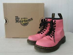 Dr.Martens 子供用ブーツ (約18cm) ドクターマーチン 8ホール レースアップブーツ ピンク