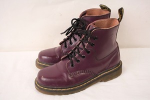 ドクターマーチン UK4/22.5cm-23.0cm/6ホール 紫 パープル ブーツ レザー dr.martens レディース 古着 中古 dh2994