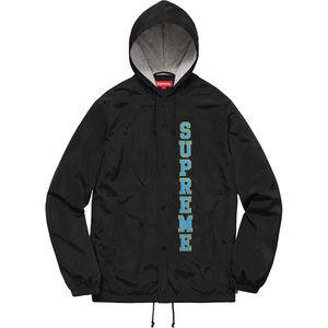 希少★新品本物【黒★Sサイズ】★Vertical Logo Hooded Coaches Jacket バーティカルロゴ コーチ正規店購入 レアサイズ Supreme 2017SS