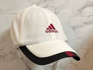 【未使用品】237QA 訳あり★adidas アディダス ニットキャップ ニット帽 CAP 限定1個！お洒落なホワイトのアクリル伸縮素材《FREEサイズ》